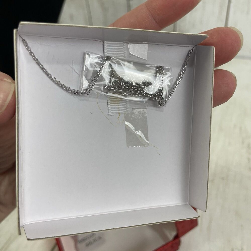 2 Layer Sun & Moon Sterling Silver W/ Cubic Zirconia Necklace Rachel Zoe - New - Picture 3 of 7